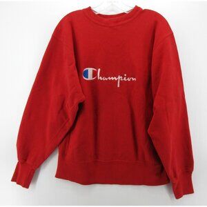 VINTAGE Champion Reverse Weave Warm Up Sweatshirt Large Spell Out 80s *